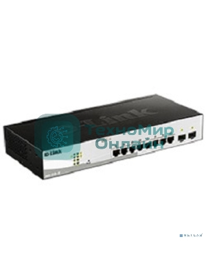 Коммутатор D-Link DGS-1210-10/F1A настраиваемый настольный 8x10/100/1000BASE-T