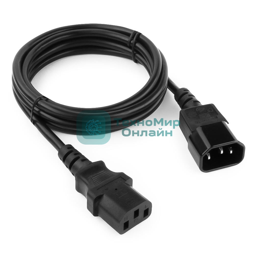 Кабель питания сист.блок-монитор Gembird 1.8м, VDE(0.75мм), черный, с зазем., пакет