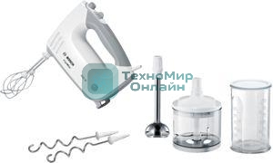 Миксер ручной Bosch MFQ36480 450Вт белый/серый