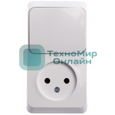 Блок ОП Этюд (1-м розетка без заземления + 1-кл. выкл.) бел. SchE