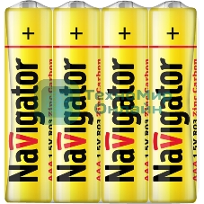 Элемент питания солевой Navigator NBT-NS-R03-SH4 (шринка 4шт)