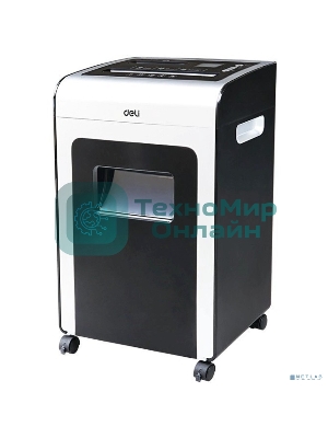 Шредер Deli E9917-EU черный/белый с автоподачей (секр.P-4)/фрагменты/16лист./31лтр./скрепки/скобы/пл.карты/CD