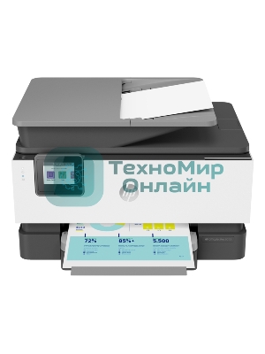 МФУ струйное HP OfficeJet Pro 9013 AiO Printer, A4, цветной, печ. до 32/18 стр/мин. (ч/б/цв.), скан. до 8 стр/мин., 1200 x 4800 dpi (печ.), 1200x1200dpi (скан.), USB, RJ-45, Wi-Fi