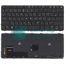 Клавиатура для ноутбука HP EliteBook 720 G1 820 G1 черная с черной рамкой, указателем и подсветкой