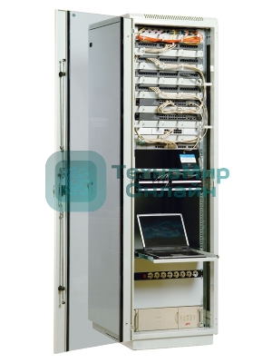 Шкаф телеком. напольный 42U (600x600) дверь стекло (ШТК-М-42.6.6-1ААА) (3 коробки)