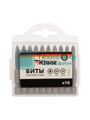 Бита Kranz PZ1х50 мм для шуруповерта (упак. 10 шт.)