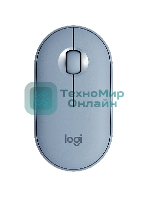 Мышь беспроводная Logitech Pebble M350 серый, 1000 dpi, радиоканал, Bluetooth, USB, кнопки - 3