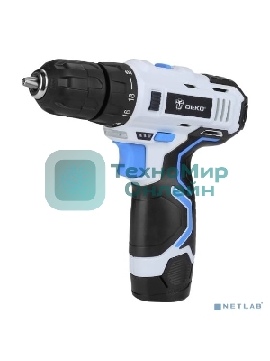 Дрель-шуруповерт Deko GCD12DU3, 12 В, 1.5 Ач, 32 Нм, щеточный