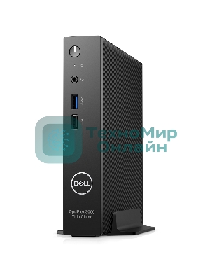 Компьютер Dell OptiPlex 3000 TC Intel Celeron N5105, 2.0 GHz - 2.9 GHz, 8192 Mb, 64 Gb eMMC, DVD нет, Intel UHD Graphics, 65W, Dell ThinOS, черный