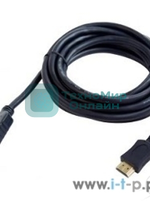 Кабель-удлинитель HDMI Cablexpert CC-HDMI4X-6, 19M/19F, v2.0, позол.разъемы, экран, 1.8м, черный, пакет