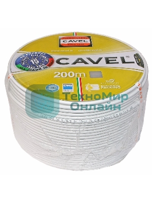 Кабель коаксиальный CAVEL SAT 703 B, Cu/Al/CuSn, 75%, 75 Ом, бухта 100 м, черный