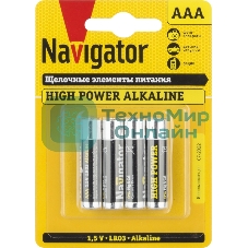 Элемент питания алкалиновый Navigator NBT-NE-LR03-BP4 (блист.4шт)
