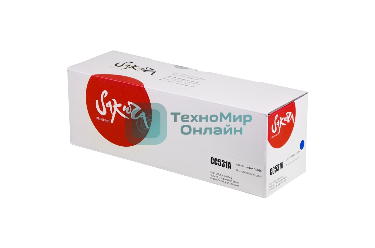 Картридж лазерный Sakura CC531A для HP Color LaserJet CM2320fxiMFP/CM2320nMFP/CM2320nfMFP/CP2025/CP2025n/CP2025dn/CP2025x, голубой, 2800 к.