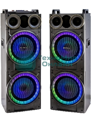 Минисистема SUPRA SMB-2150 черный 1200Вт FM USB BT SD (в комплекте: активн.+пассив.колонки)