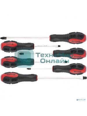 Набор отверток Matrix ударных 6шт. ph1x75 ph2x100 ph3x150 sl5x75 sl6x100 sl8x150 crv