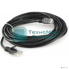 Патч-корд CCA lightl UTP Гарнизон PC-UTP-5e-5-BK cat.5e, 5м, литой, многожильный черный