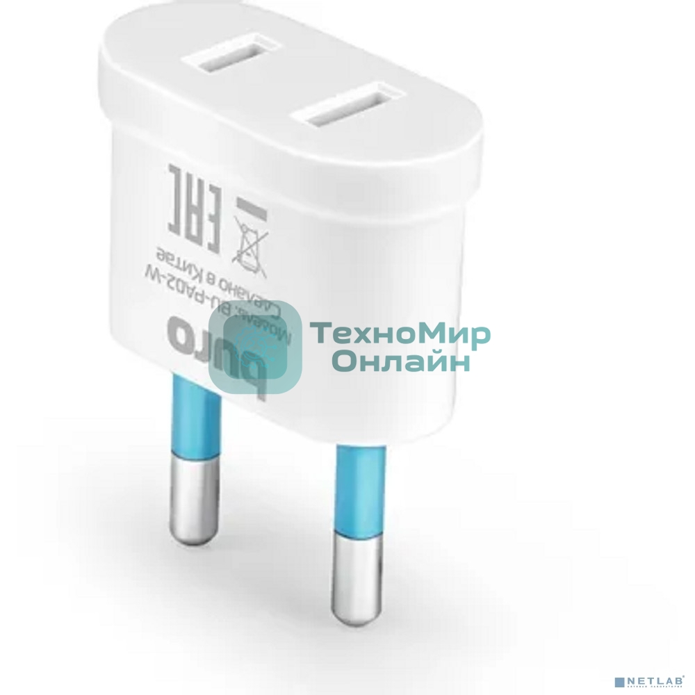 Адаптер-переходник Buro (1 розетка) белый (пакет ПЭ)