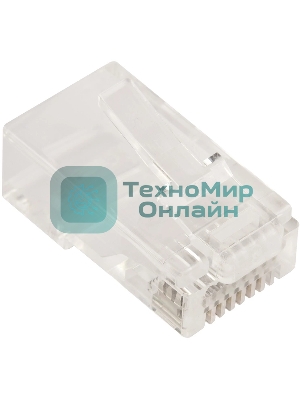 Коннектор LANMASTER RJ45 тип EZ, 8P8C, UTP, Cat.5e, универсальный, со вставкой, покрытие 50 микрон,100 шт.