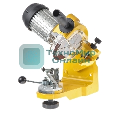 Станок заточный CHAMPION  C2001 электрический (ПРОФ) для пильных цепей, мощность 230Вт, диск диаметром 145мм, скорость вращения 3000 об/мин, толщина диска 3,2мм, посадочный диаметр 22,5мм, угол наклона диска 0-40, расстояние между направляющими 1,1-2мм, угол поворота тисков относительно стола 0-35.