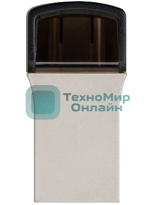 Флешка USB Transcend JetFlash 890S (TS128GJF890S), 128Gb, USB 3.1/Type-C, R/W 70/25, темно-серый