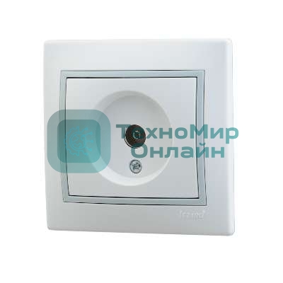 Розетка телевизионная СП Мира проходная белый/сер. Lezard 701-0215-129