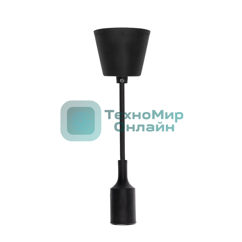 Патрон Rexant E27 силиконовый со шнуром 1 м черный