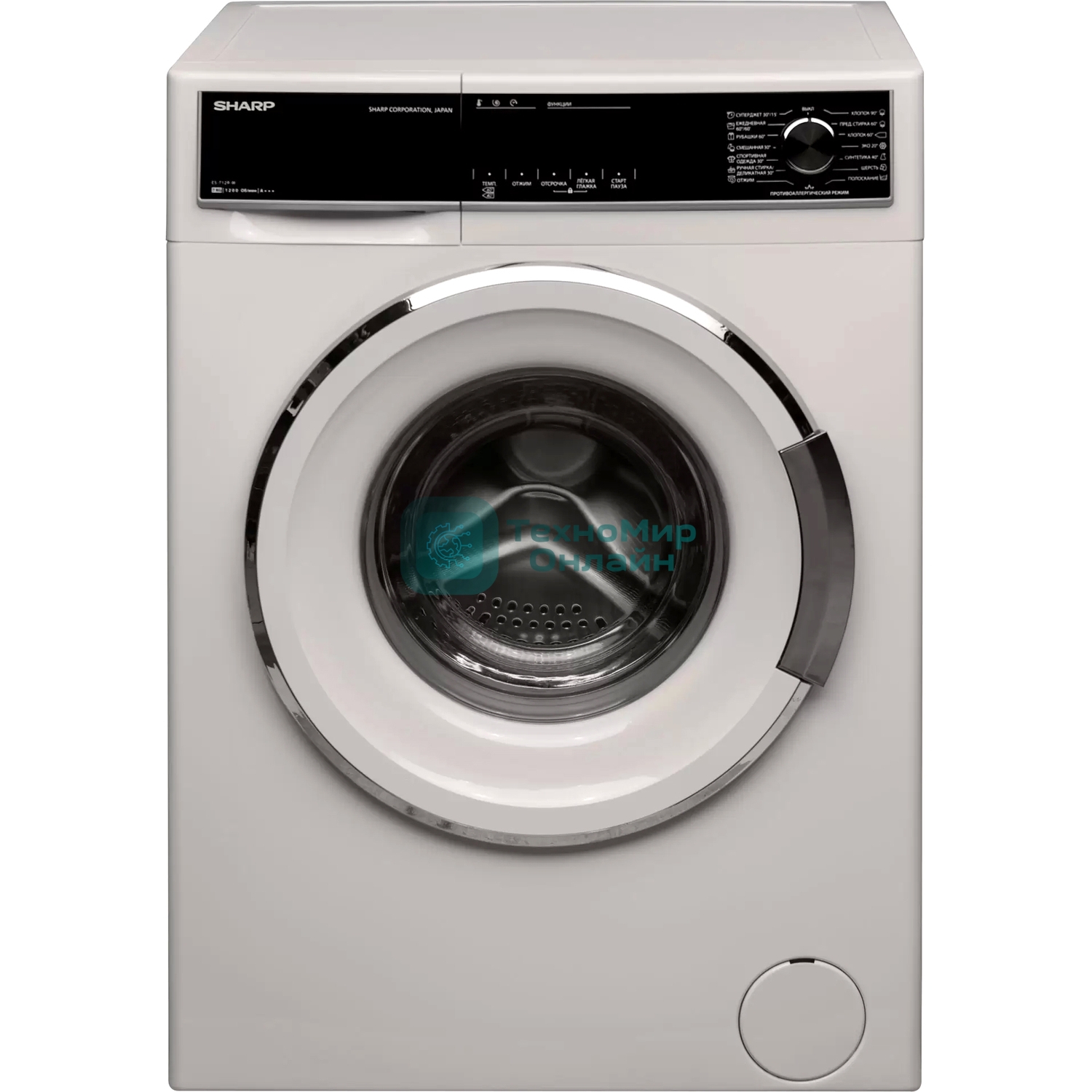 Стиральная машина Sharp ES712RW белый, загрузка фронтальная 7 кг, 1200 об/мин, класс: A+++