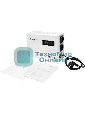 Настенный стабилизатор напряжения SMARTWATT AVR SLIM 2000RW (100W - 260W, 2000VA, 2 кВт, 50 Гц, розеток - 2, LED-дисплей
