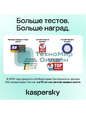 Программное обеспечение Kaspersky Standard. 1-Device 1 year Base Card (KL1041ROAFS)