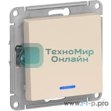 Выключатель 1-клавишный с подсветкой, сх.1а, 10АХ, механизм, бежевый