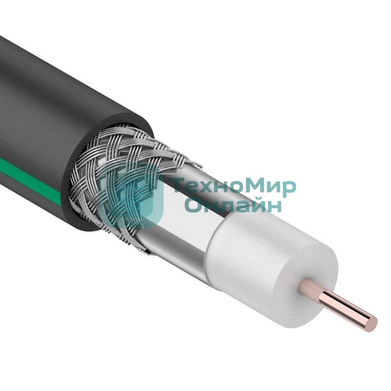 Кабель коаксиальный PROconnect SAT 703 B, Cu/Al/Al, 75%, 75 Ом, бухта 100 м, черный OUTDOOR