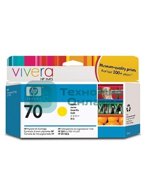 Картридж струйный HP №70 C9454A желтый для HP DJ Z2100/Z3100 (130мл)