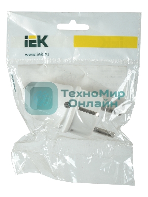 Вилка IEK EVP10-16-01-K01 ВПп10-01-Ст разборная прямая с з/к 16А белая