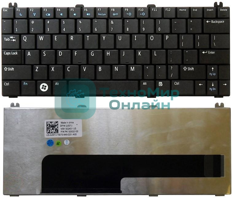 Клавиатура для ноутбука Dell Inspiron Mini 12 1210 черная