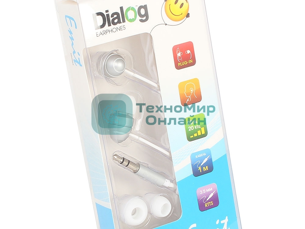 Наушники проводные Dialog EP-F55 серебристый, внутриканальные, Jack 3.5 мм