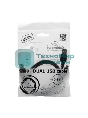 Кабель Gembird/Cablexpert USB 2.0 Pro, 2xAM/miniBM 5P, 0.9м, экран, черный