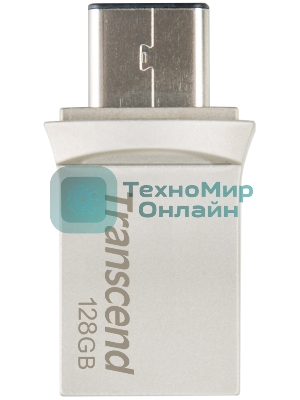 Флешка USB Transcend JetFlash 890S (TS128GJF890S), 128Gb, USB 3.1/Type-C, R/W 70/25, темно-серый