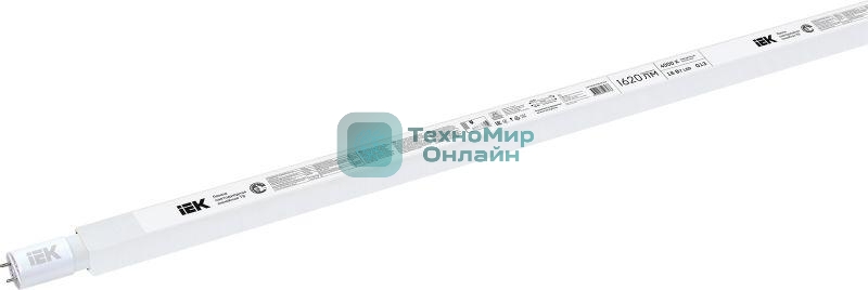 Лампа светодиодная IEK LLE-T8-18-230-40-G13 ECO T8 линейная 18Вт 230В 4000К G13 IEK (аналог люм.лампы 36Вт)