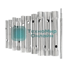 Набор ключей-трубок торцевых Rexant 6х22 мм, вороток, оцинкованные, 10 шт.