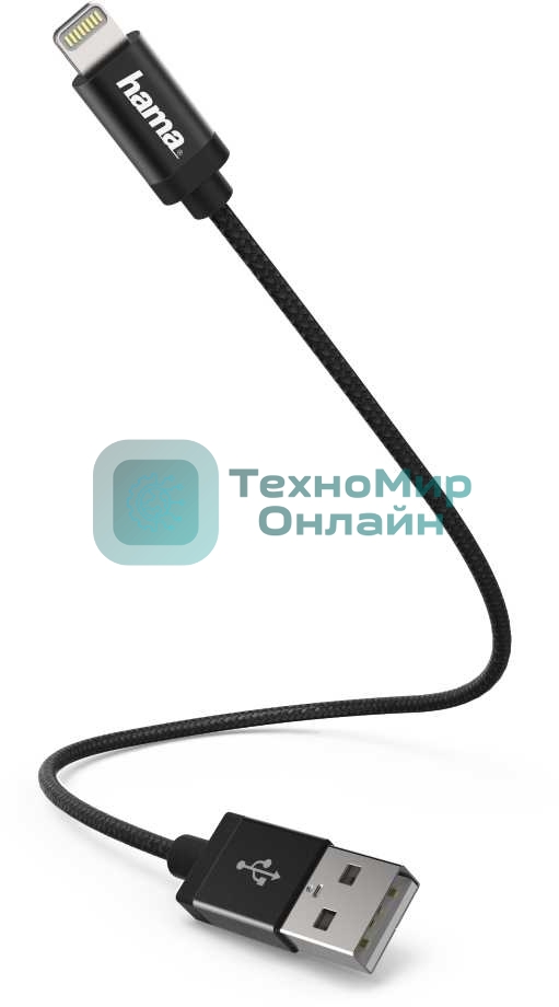 Кабель Hama 00178280 Lightning (m) USB 2.0 (m) 0.2м черный