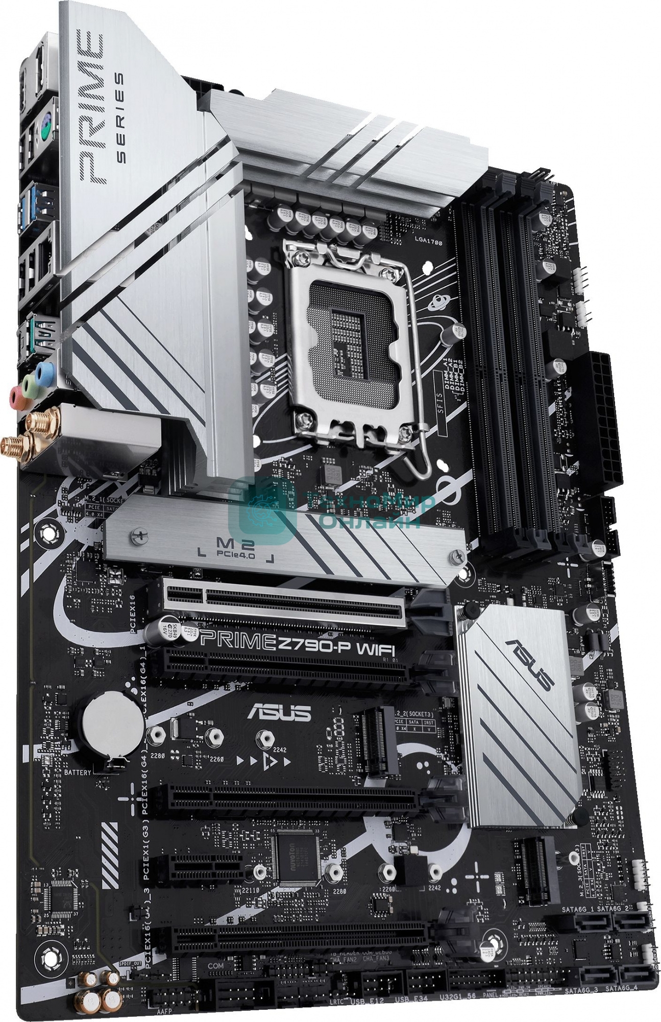 Материнская плата ASUS PRIME Z790-P WIFI, LGA 1700, Intel Z790, 4xDDR5, 4xSATA, 3xM.2 PCIe 4.0 x4, 1xPCIe 5.0 x16, 3xPCIe x4, 1xPCIe x1, 1xHDMI, 1xDP, 1xUSB-C 3.2 Gen 2, 1xUSB 3.2 Gen 2, 2xUSB 3.2 Gen 1, 4xUSB 2.0, 1x 2.5Gb LAN, 3x3.5 мм, 7.1, ATX