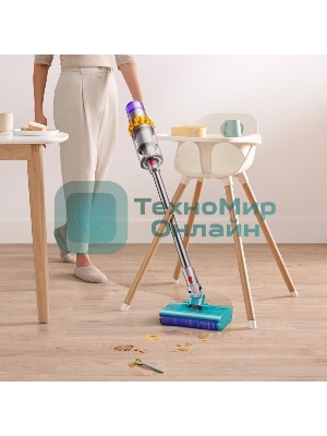 Пылесос вертикальный Dyson V15s Detect Submarine (448798-01) серый, питание от аккумулятора, 240 Вт, уборка влажная/сухая, пылесборник 0,76 л, работа от АКБ max 60 мин.