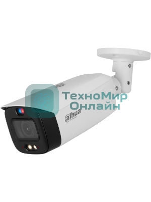 Уличная цилиндрическая IP-видеокамера TiOC DAHUA DH-IPC-HFW3849T1P-ZAS-PV-S5 с ИИ и активным сдерживанием 8Мп, 1/2.8” CMOS, моторизованный объектив 2.7~13,5мм (5x), видеоаналитика, ИК 50м, LED 40м