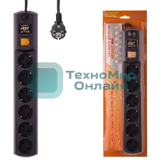 Сетевой фильтр Most H6 5м, 6 розеток, черный, коробка