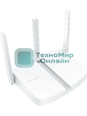 Маршрутизатор Mercusys MW305R Wi-Fi роутер 300 Мбит/с 2,4 ГГц, 1 порт WAN 10/100 Мбит/с + 4 порта LAN 10/100 Мбит/с, 2 фиксированные антенны