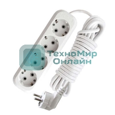 Удлинитель 4х3 м с заземл. 16А IP20 Е-304 АБС-пл. ПВС 3х1 UNIVersal 9631981