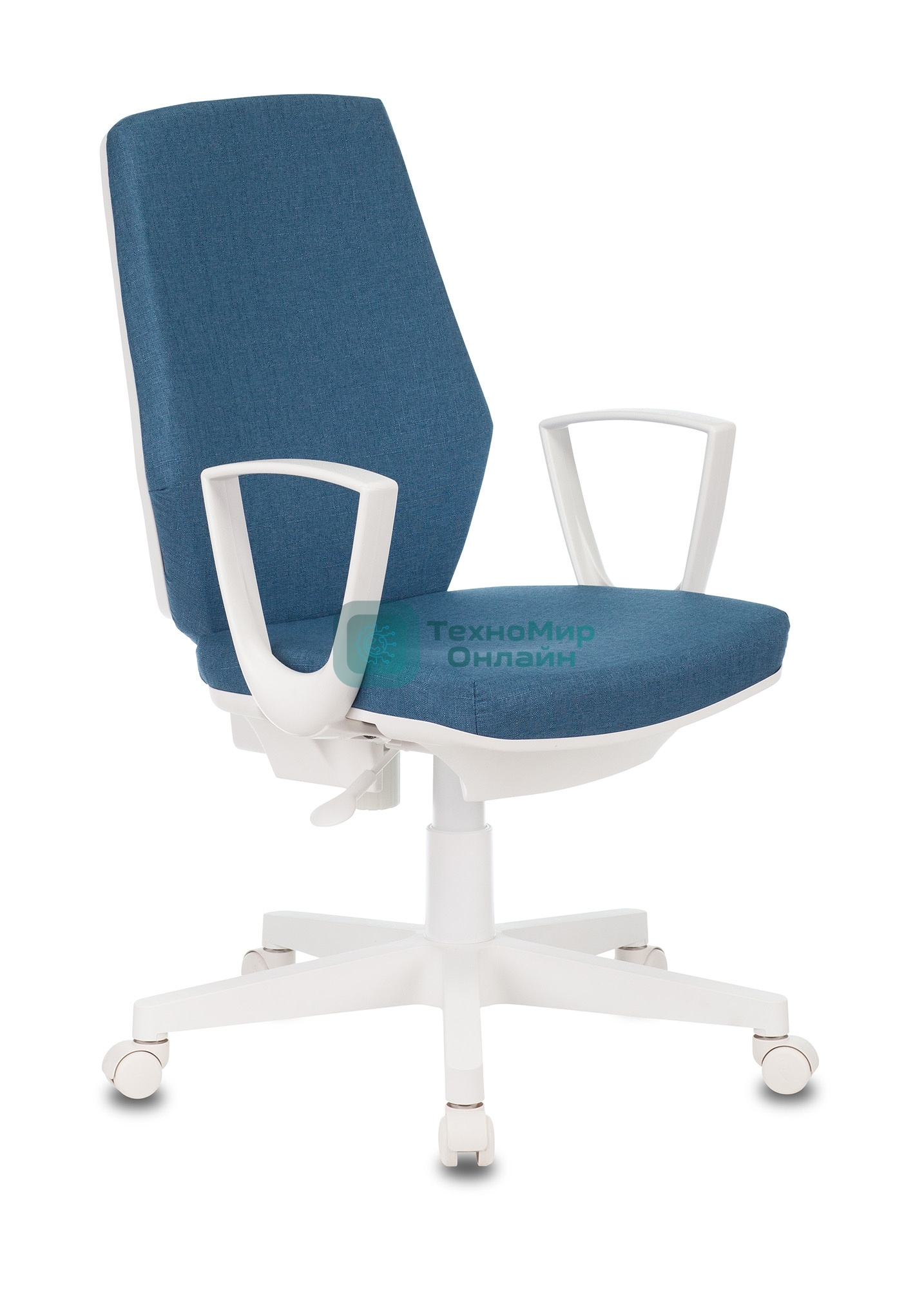 Кресло Бюрократ CH-W545 синий, экокожа, 120 кг, механизм качания