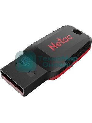 Флешка USB Netac U197 (NT03U197N-016G-20BK), 16Gb, USB 2.0, R/W 25/10, черный/красный