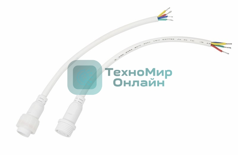 Соединительный кабель Rexant (4pin) герметичный (IP67) 4х0.75мм² белый