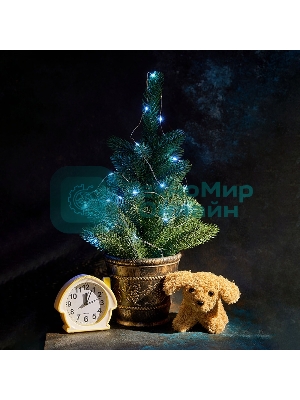 Гирлянда светодиодная Neon-night Роса 2м, 20 LED, БИРЮЗОВЫЙ, IP20, тонкий батарейный блок, 2хCR2032 в комплекте